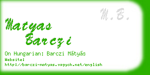 matyas barczi business card